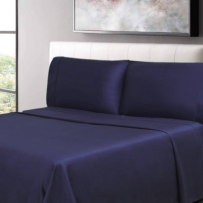 Superior 100% Cotton Percale 300 Thread Count Sheet Set - Crown Blue