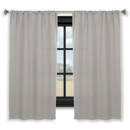 Solid Room Darkening Rod Pocket Blackout Curtain Panels, Set of 2