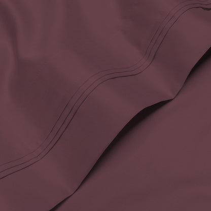 Superior Egyptian Cotton 1000 Thread Count Extra Deep Pocket Solid Sheet Set - Plum