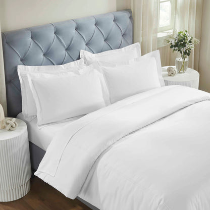 Fieldstone Cotton Two-Line Embroidered 3 Piece Duvet Cover Set