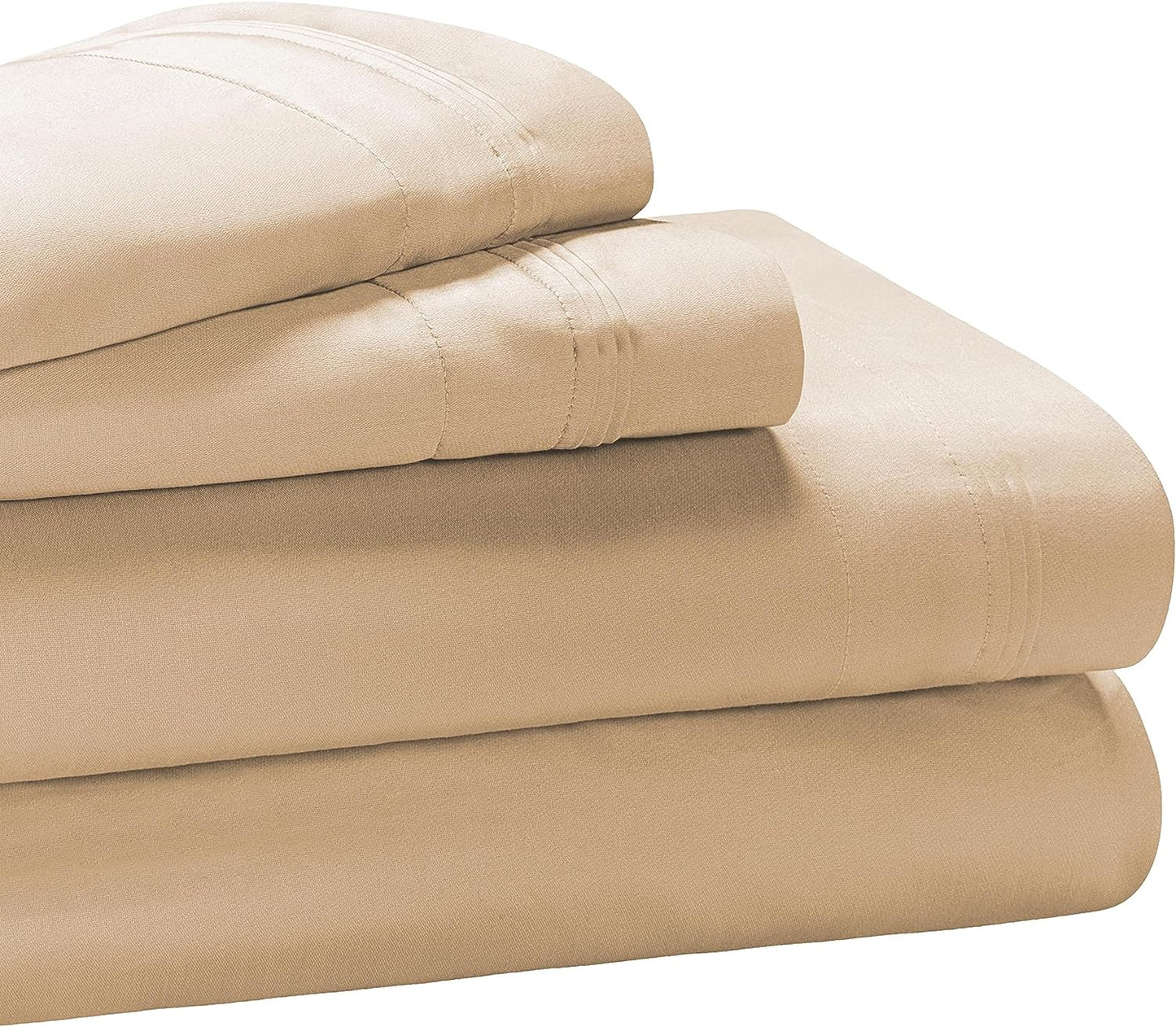 Superior Egyptian Cotton 1000 Thread Count Extra Deep Pocket Solid Sheet Set - Tan