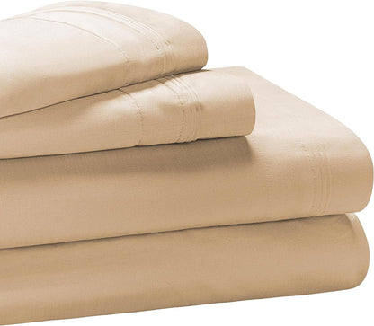 Superior Egyptian Cotton 1000 Thread Count Extra Deep Pocket Solid Sheet Set - Tan