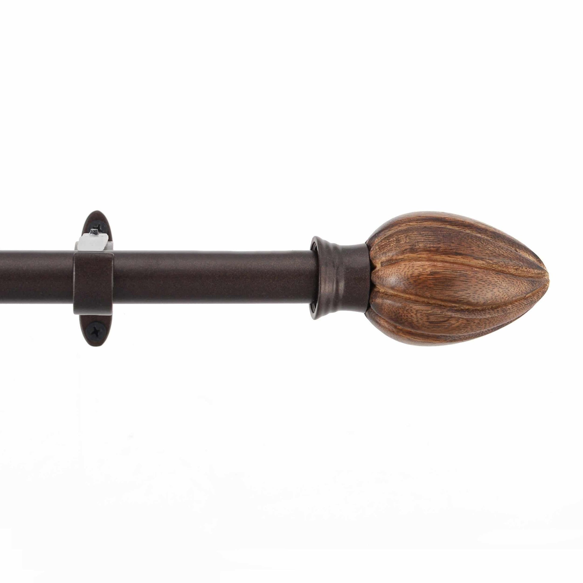  Iron and Wood Almy Adjustable Curtain Rod in Golden Bronze Swirl