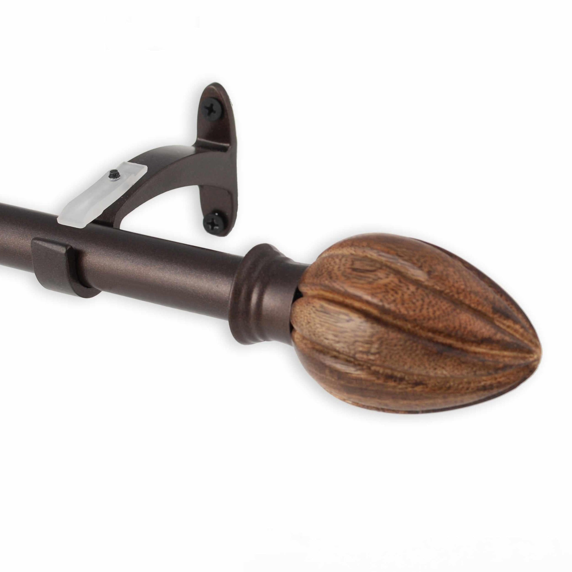  Iron and Wood Almy Adjustable Curtain Rod in Golden Bronze Swirl