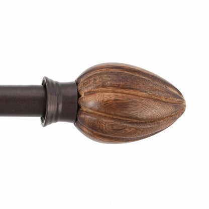  Iron and Wood Almy Adjustable Curtain Rod in Golden Bronze Swirl