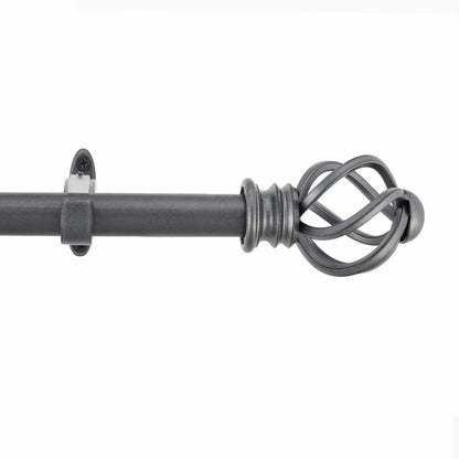  Iron Helix Adjustable Curtain Rod in Glacier Grey - Grey
