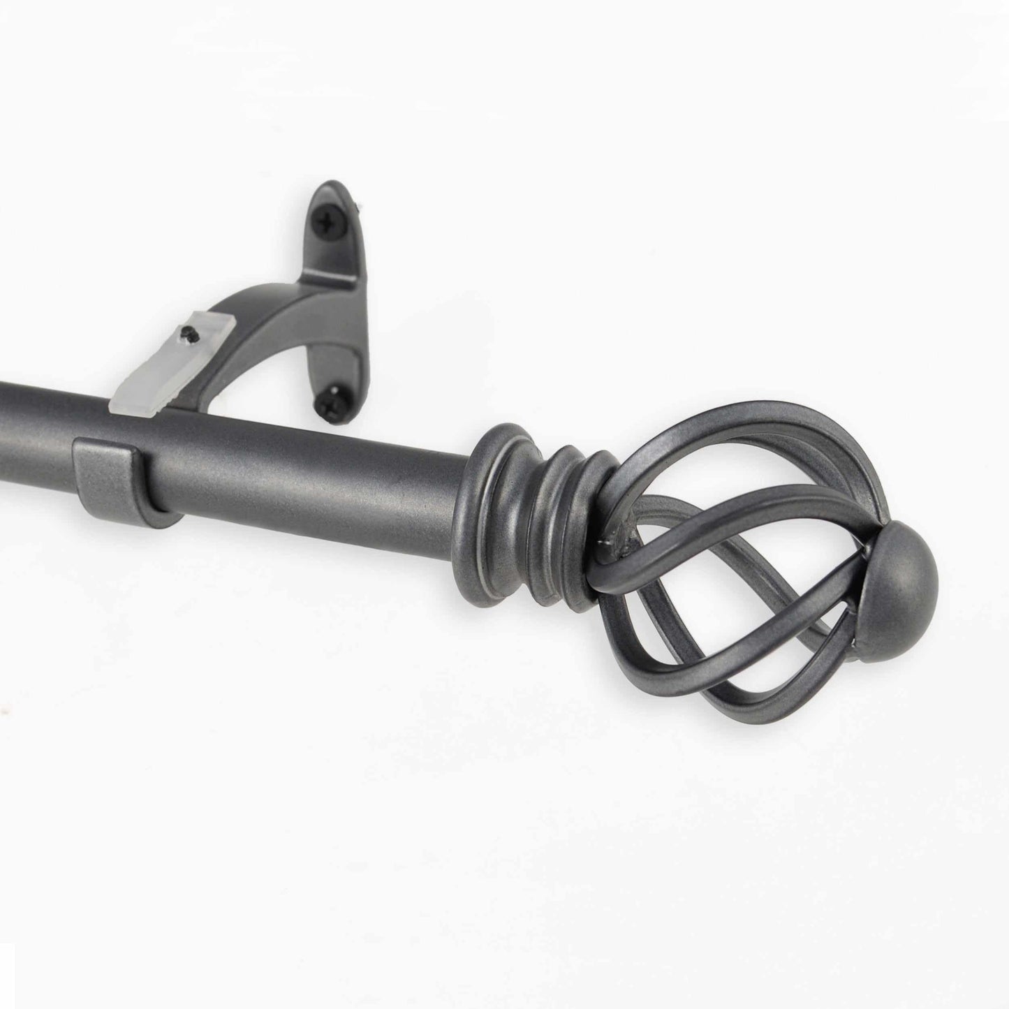  Iron Helix Adjustable Curtain Rod in Glacier Grey - Grey