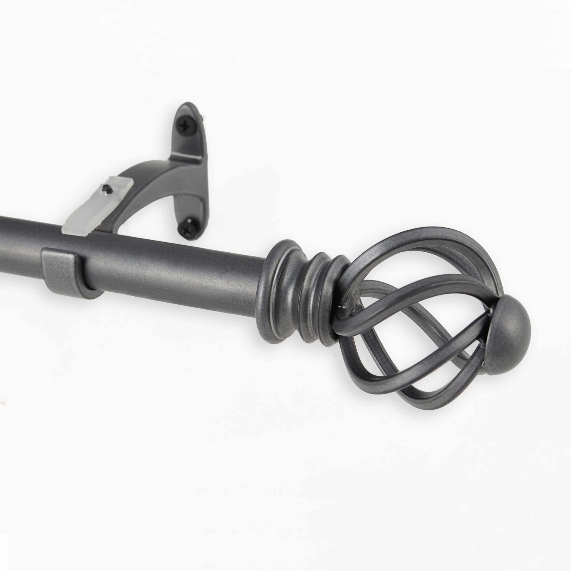  Iron Helix Adjustable Curtain Rod in Glacier Grey - Grey