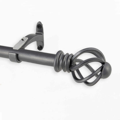  Iron Helix Adjustable Curtain Rod in Glacier Grey - Grey