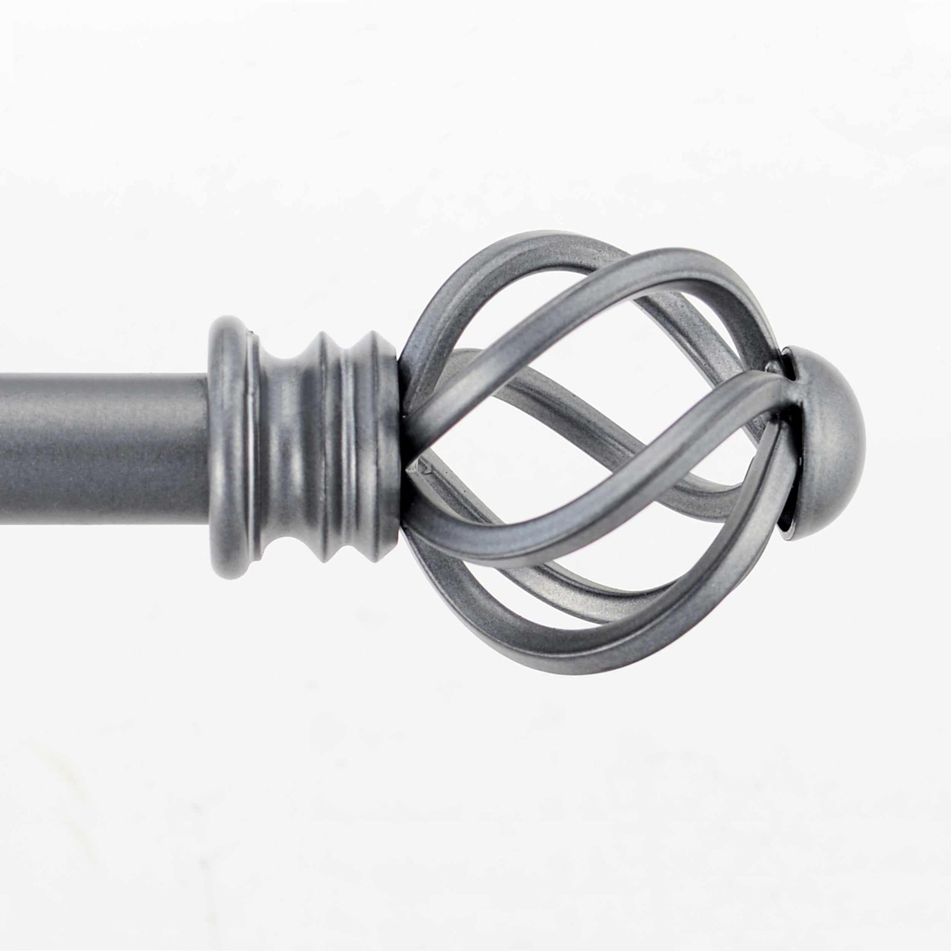  Iron Helix Adjustable Curtain Rod in Glacier Grey - Grey