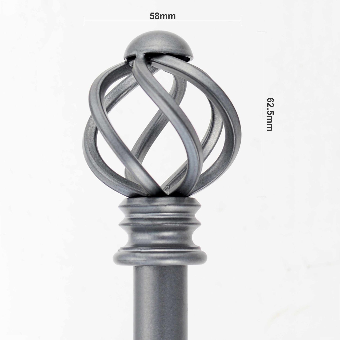  Iron Helix Adjustable Curtain Rod in Glacier Grey - Grey