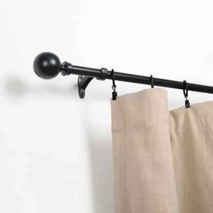  Leron Adjustable Metal Curtain Rod in Black Matte - Soft Black