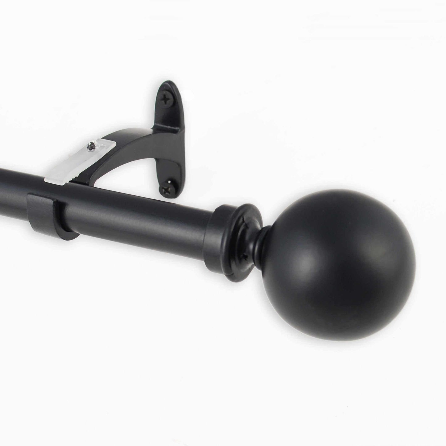  Leron Adjustable Metal Curtain Rod in Black Matte - Soft Black