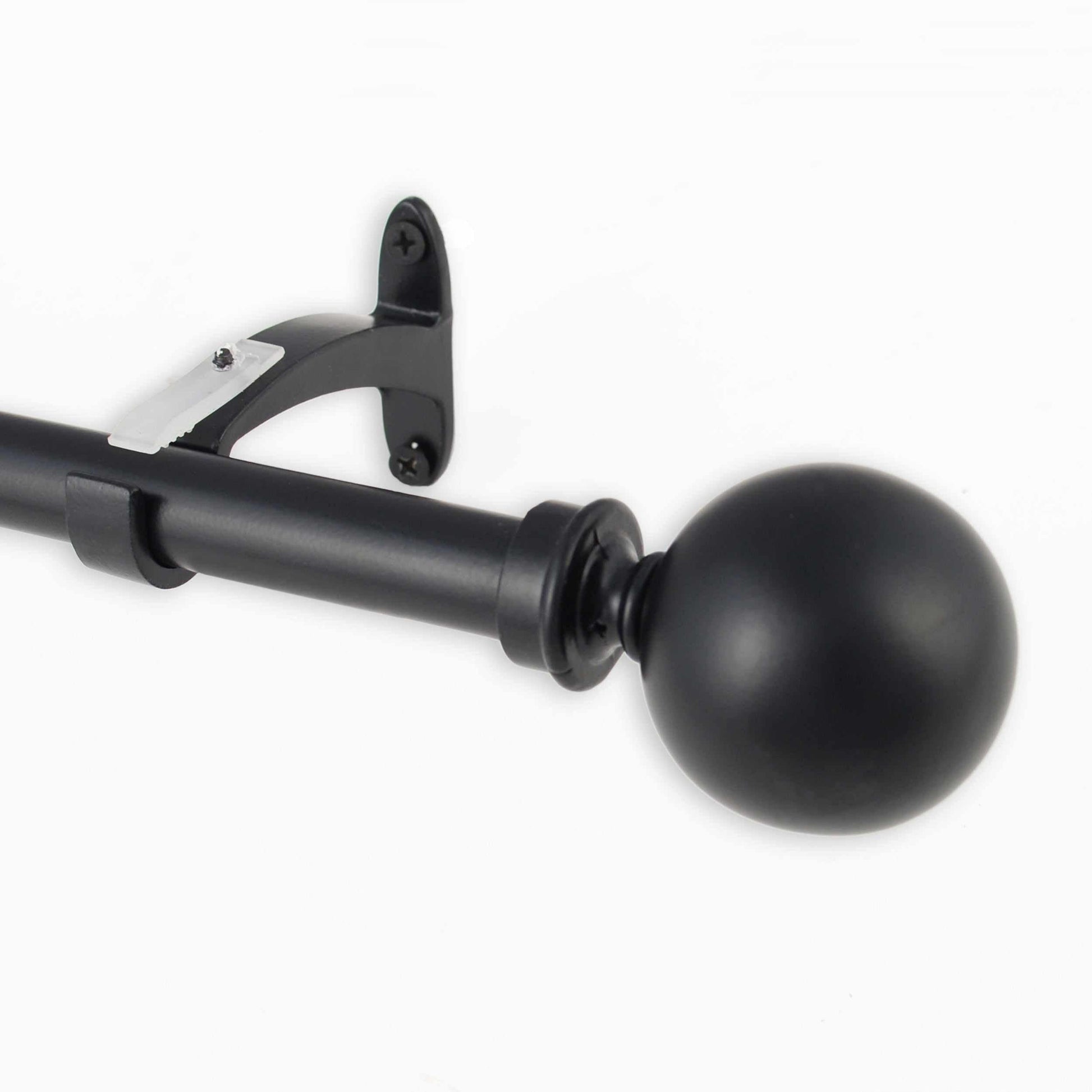  Leron Adjustable Metal Curtain Rod in Black Matte - Soft Black