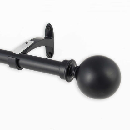  Leron Adjustable Metal Curtain Rod in Black Matte - Soft Black