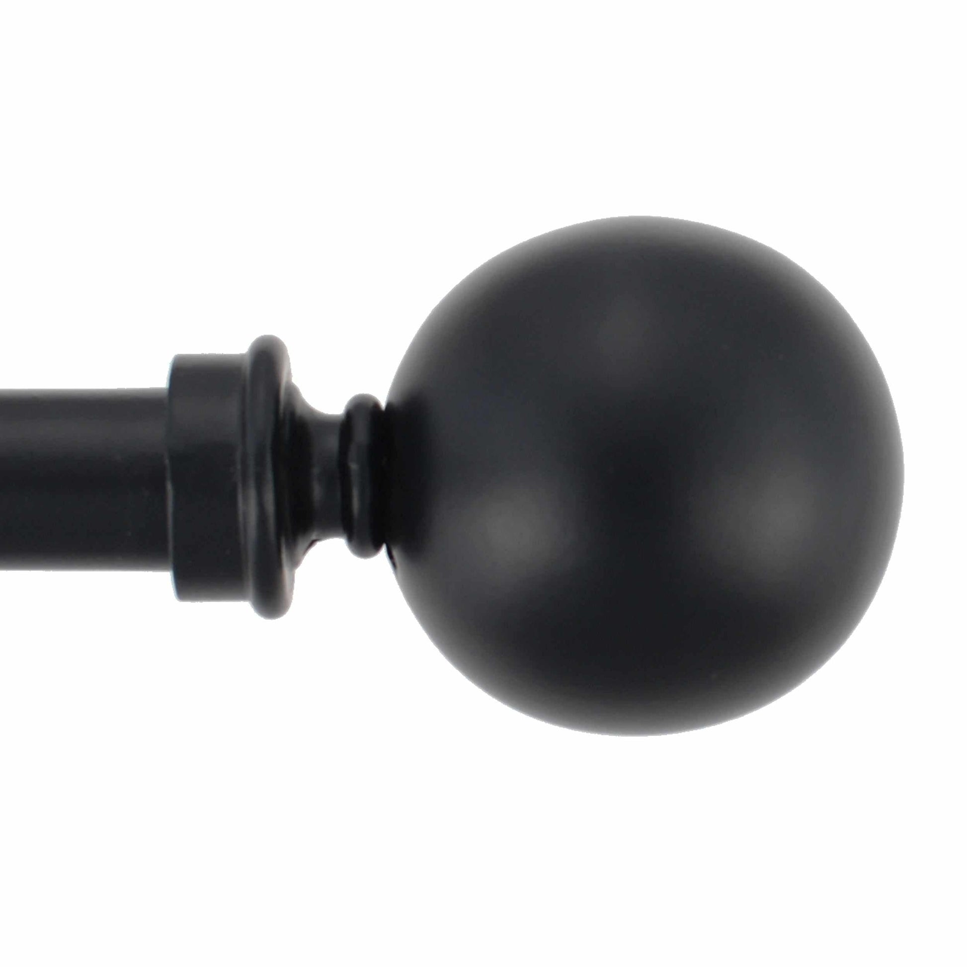  Leron Adjustable Metal Curtain Rod in Black Matte - Soft Black