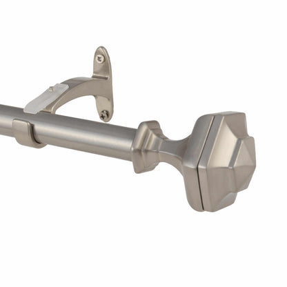Tuscan Adjustable Curtain Rod in Brushed Nickel - Silver