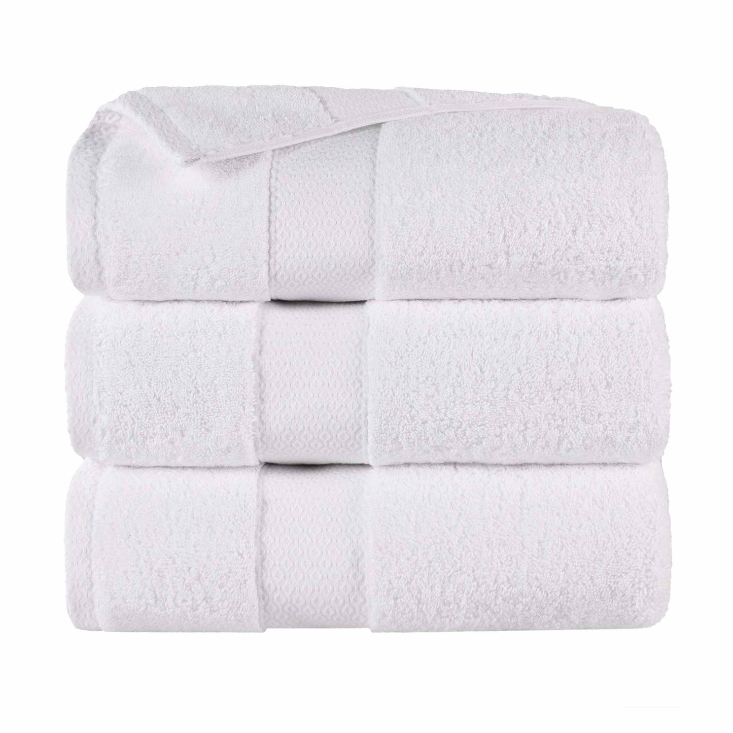 Niles Egyptian Giza Cotton Dobby Ultra-Plush Bath Towel - White