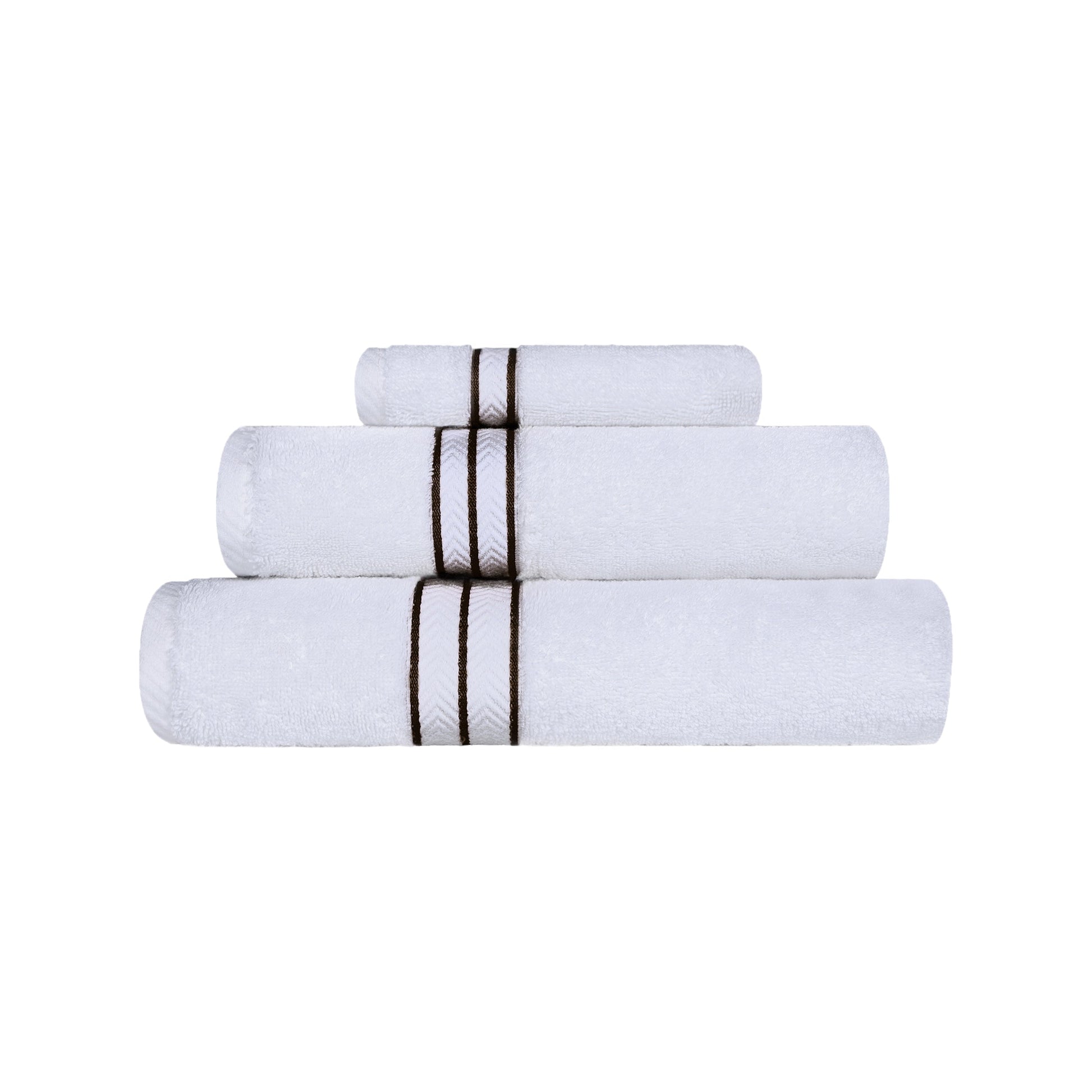 Ultra-Plush Turkish Cotton Hotel Collection Super Absorbent Solid Luxury Bathroom Set - Chocolate