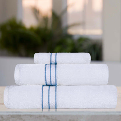 Ultra-Plush Turkish Cotton Hotel Collection Super Absorbent Solid Luxury Bathroom Set - Light Blue