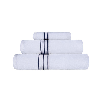 Ultra-Plush Turkish Cotton Hotel Collection Super Absorbent Solid Luxury Bathroom Set - Navy Blue