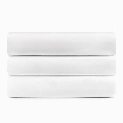 Cotton Rich Percale Hotel Quality Fitted Bed Sheets, Set of 3, 6, 12 - White