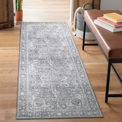 Riggs Bohemian Oriental Medallion Indoor Area Rugs Or Runner Rug - Charcoal