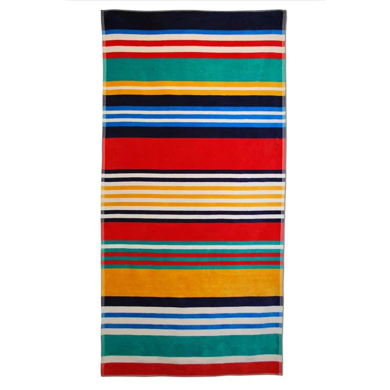 Cotton Multicolored Striped Oversized 2 Piece Beach Towel