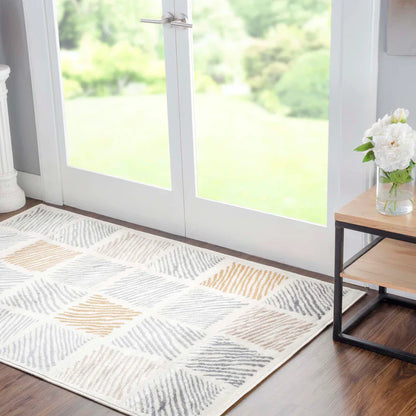 Lysandra Modern Geometric Indoor Area Rug - Gray