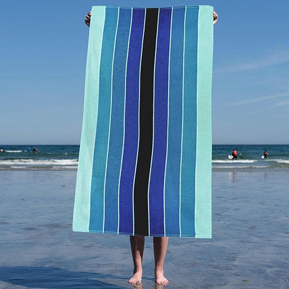 Pacific Stripe Cotton Oversized 4 Piece Beach Towel Set