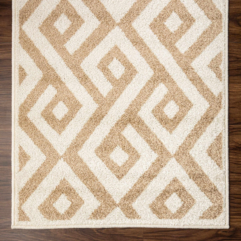 Saxton Geometric Contemporary Area Rug - Ivory