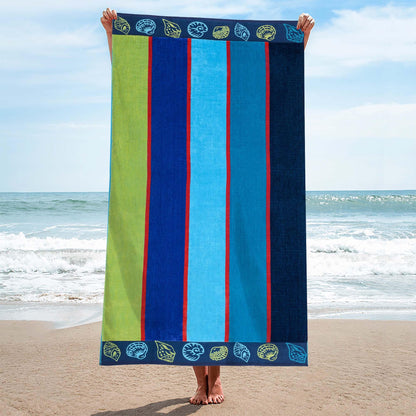 Sea Shells Oversized Cotton 2 Piece Beach Towel Set