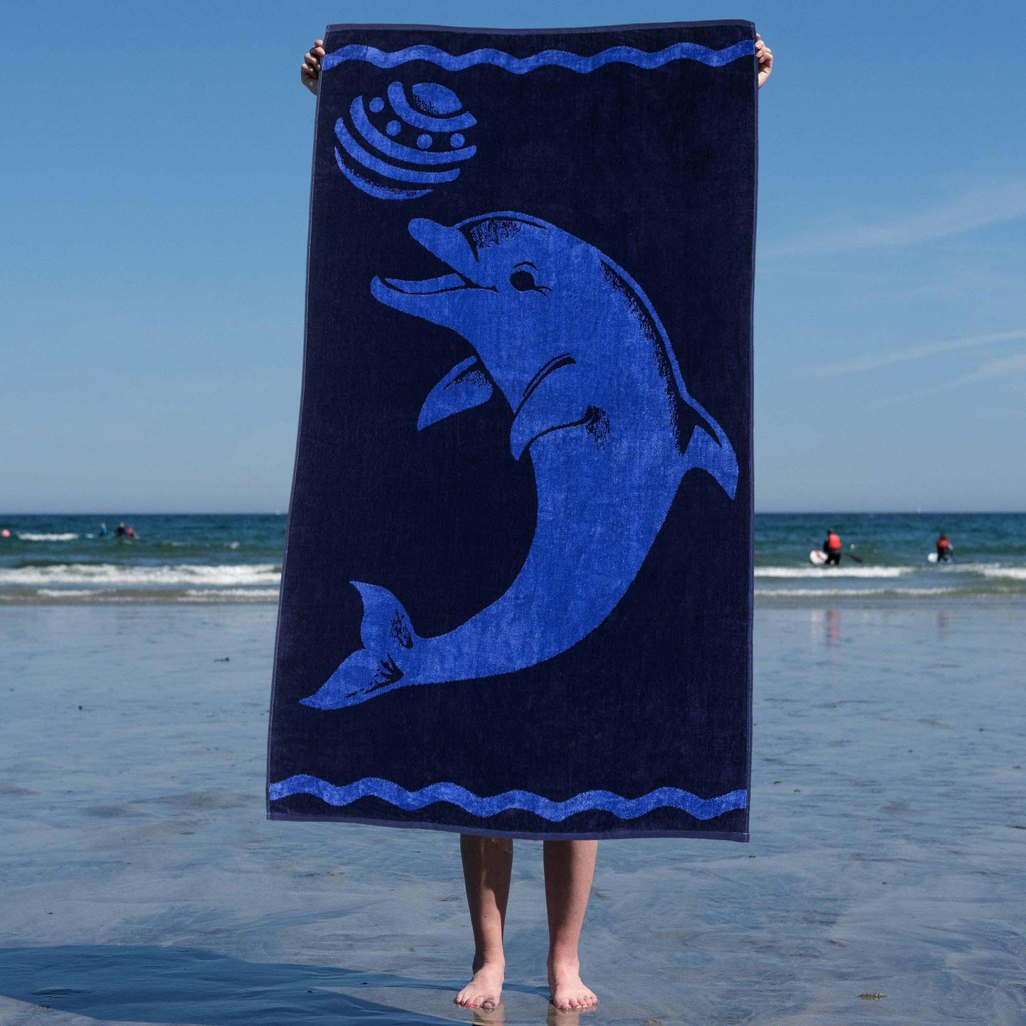 Play Dolphin Oversized Cotton 2 Piece Beach Towel Set