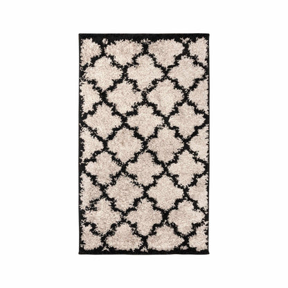 Superior Bengali Modern Geometric Lattice Trellis Indoor Shag Area Rug - Charcoal
