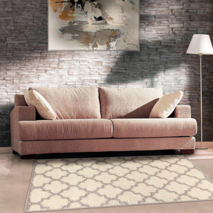 Superior Bengali Modern Geometric Lattice Trellis Indoor Shag Area Rug - Grey