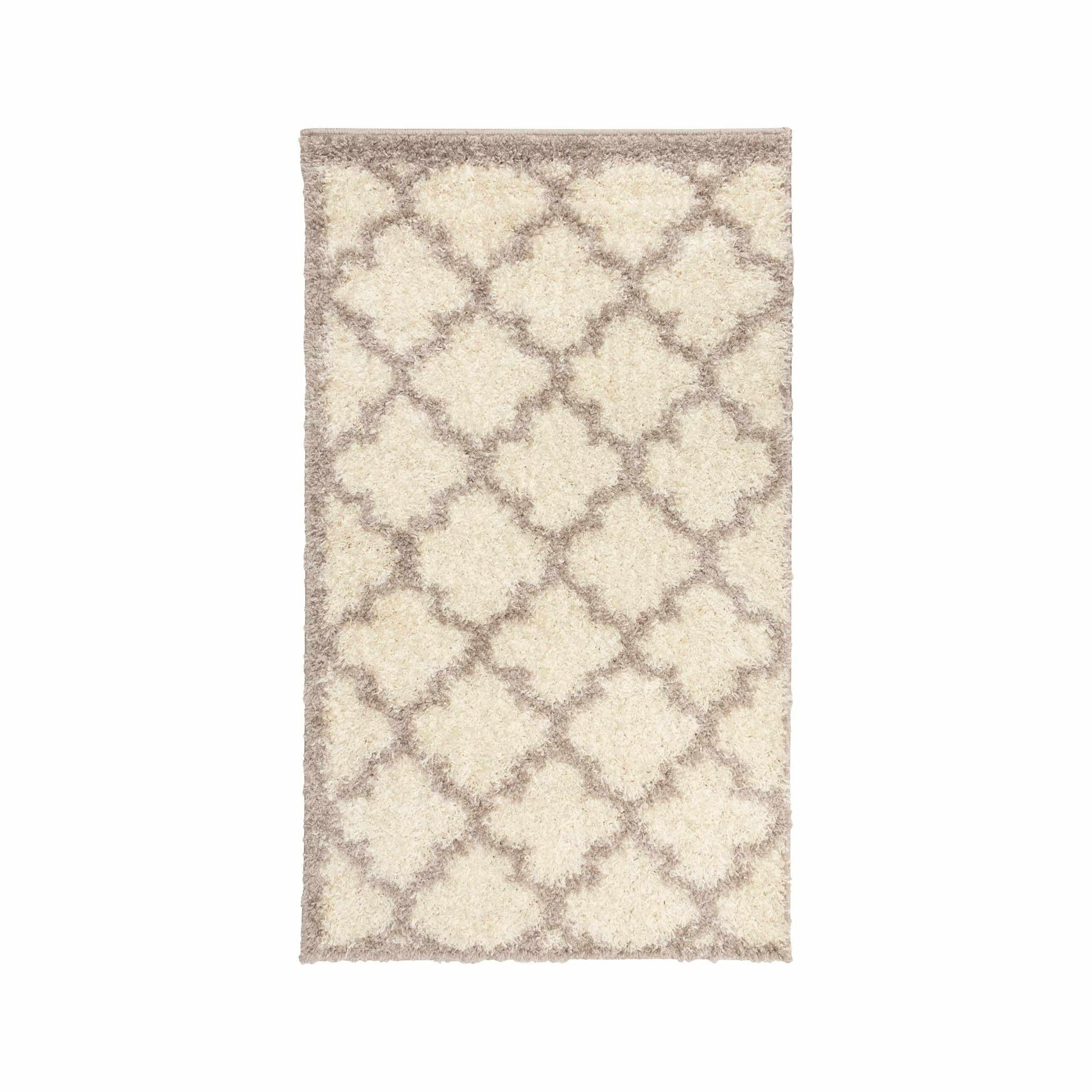 Superior Bengali Modern Geometric Lattice Trellis Indoor Shag Area Rug - Grey