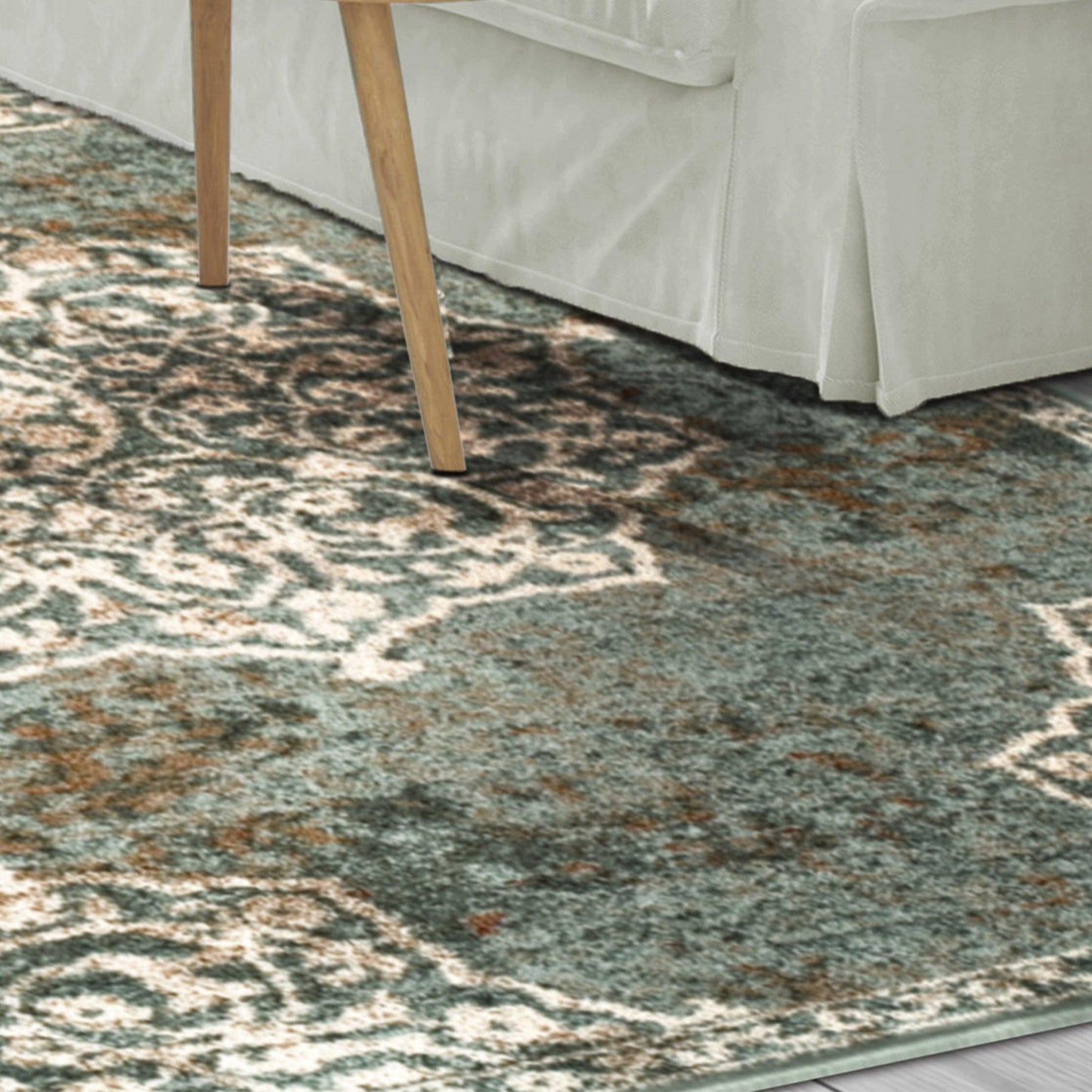  Superior Oriental Medallion Oxidized Area Rug -  Blue
