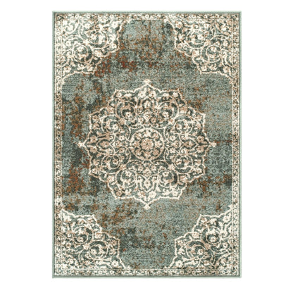 Superior Oriental Medallion Oxidized Area Rug - Blue