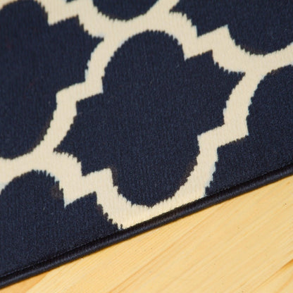  Superior Modern Quatrefoil Geometric Lattice Indoor Area Rug -  Midnight Blue