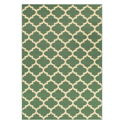  Superior Modern Quatrefoil Geometric Lattice Indoor Area Rug - Teal