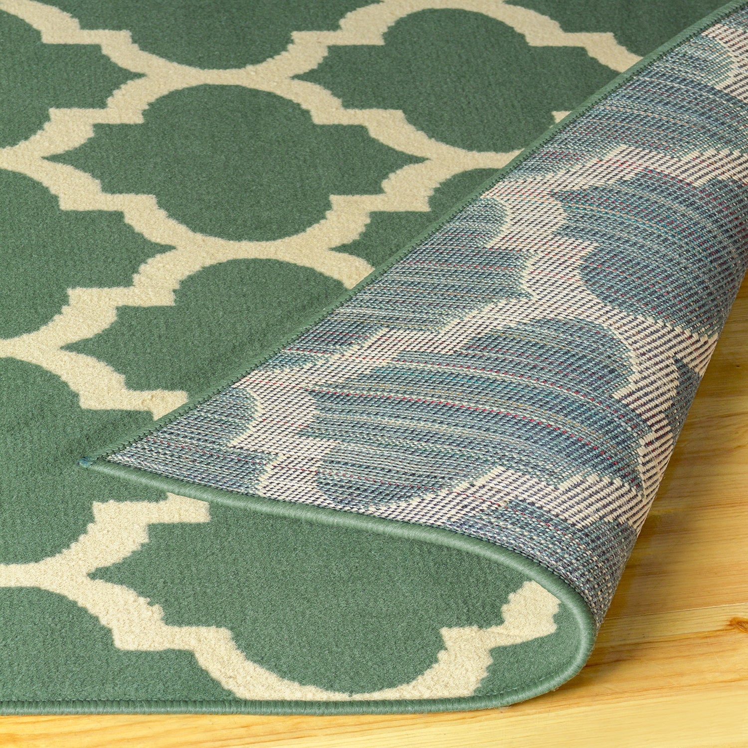  Superior Modern Quatrefoil Geometric Lattice Indoor Area Rug - Teal