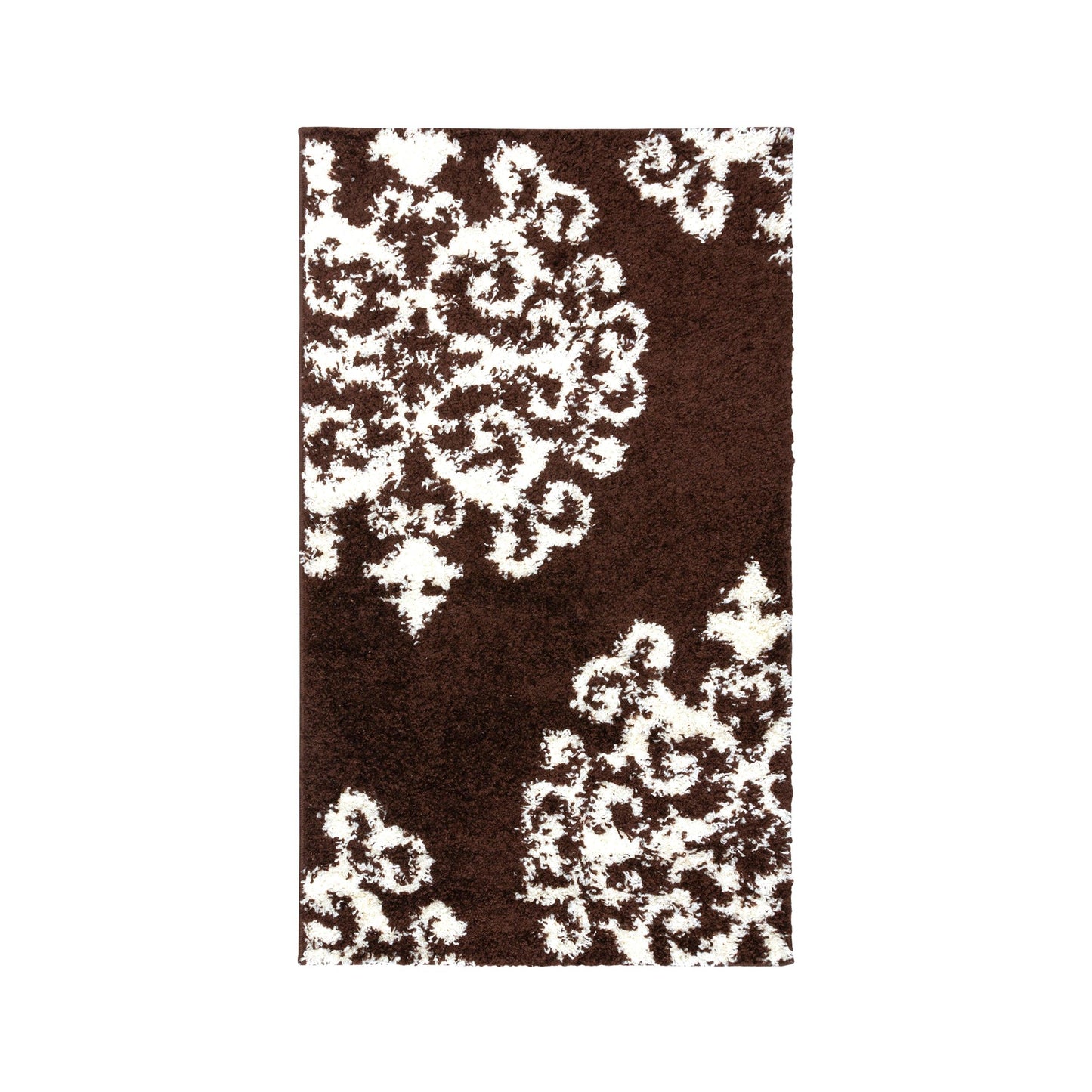  Superior Victorian Glam Floral Medallion Indoor Shag Area Rug - Black-White