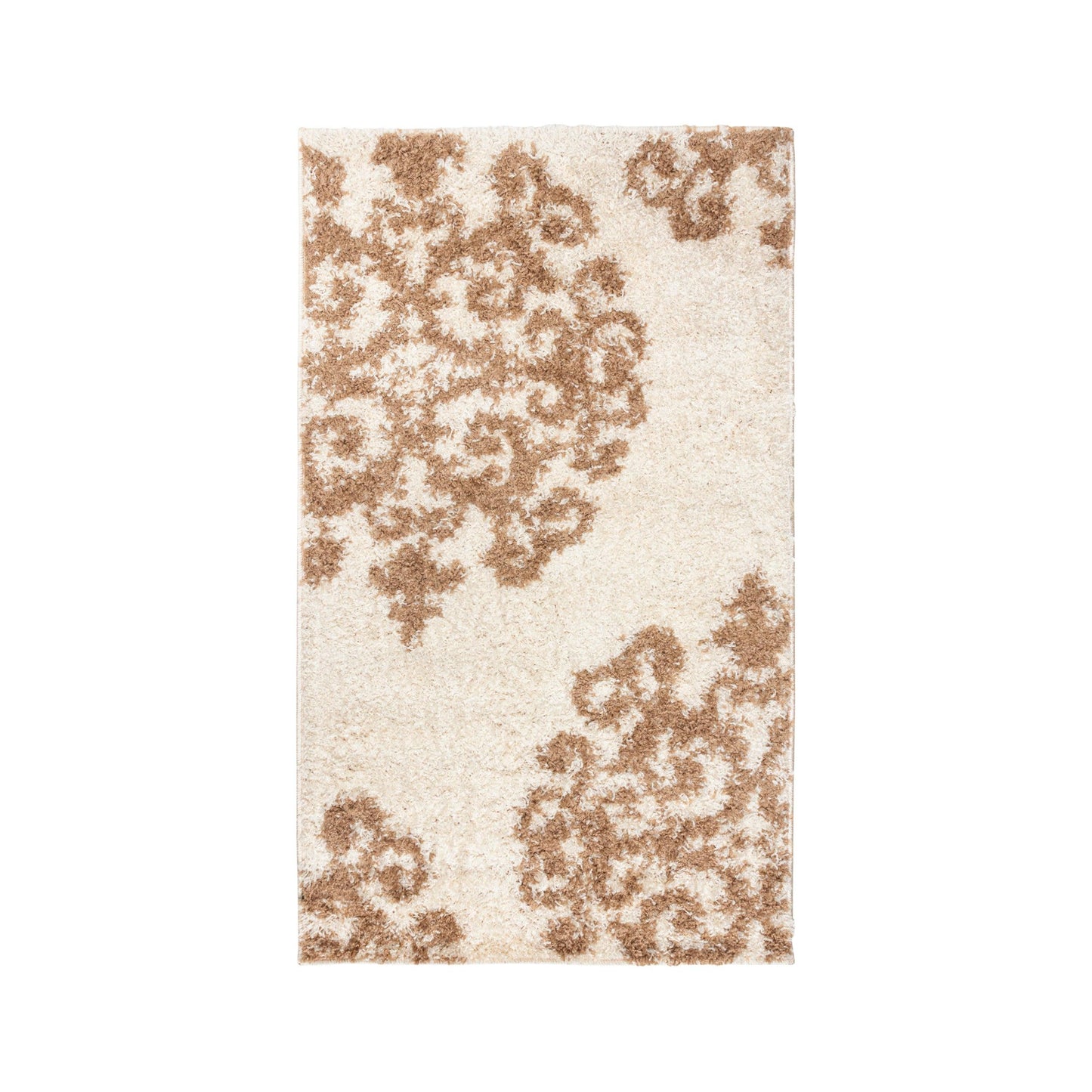  Superior Victorian Glam Floral Medallion Indoor Shag Area Rug - White Gold