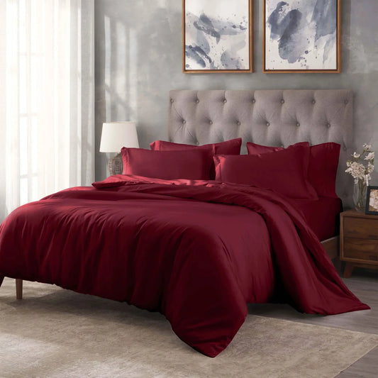 Egyptian Cotton 400 Thread Count Solid Luxury Duvet Cover Set