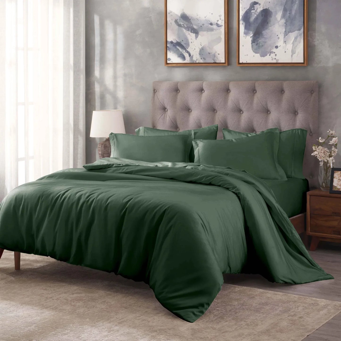 Egyptian Cotton 400 Thread Count Solid Luxury Duvet Cover Set
