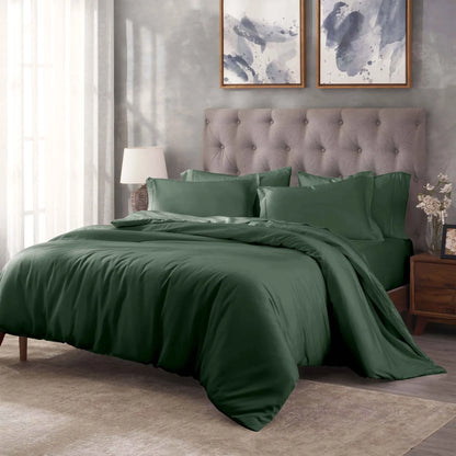 Egyptian Cotton 400 Thread Count Solid Luxury Duvet Cover Set