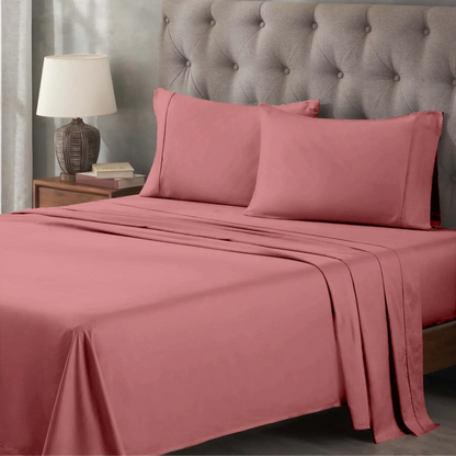 Egyptian Cotton 400 Thread Count Solid Deep Pocket Bed Sheet Set