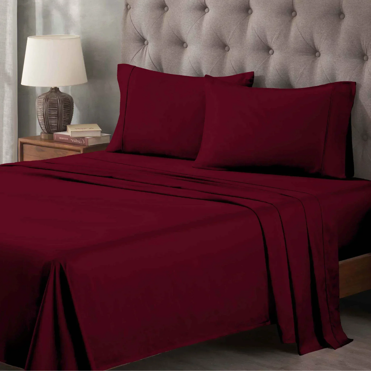 Egyptian Cotton 400 Thread Count Solid Deep Pocket Bed Sheet Set