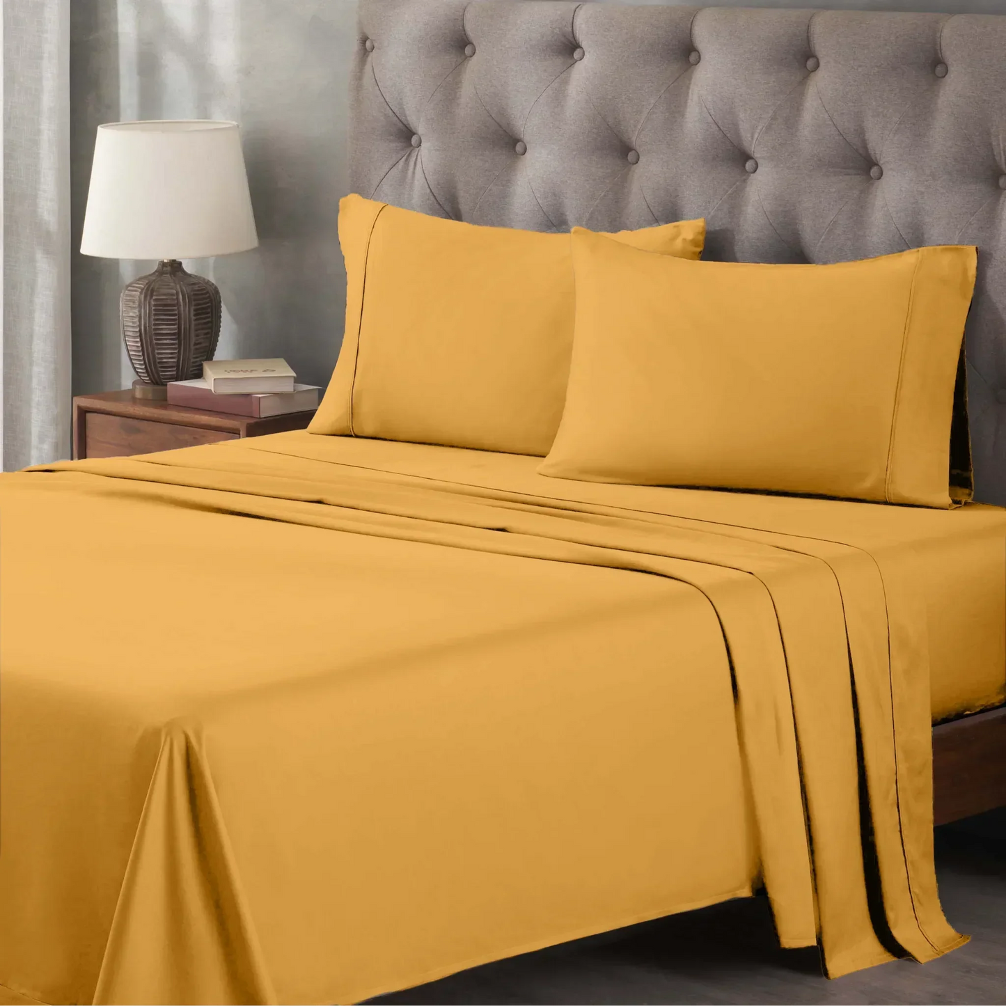 Egyptian Cotton 400 Thread Count Solid Deep Pocket Bed Sheet Set