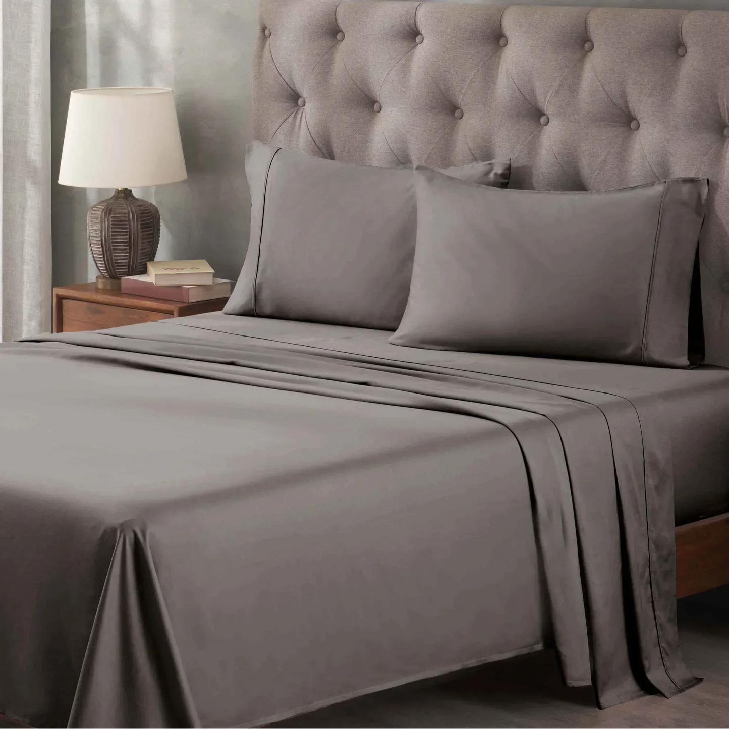 Egyptian Cotton 400 Thread Count Solid Deep Pocket Bed Sheet Set
